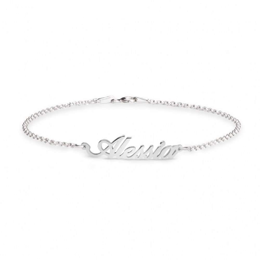 CloseoutWarehouse High Polished Sterling Silver Personalized Name Bracelet 7''