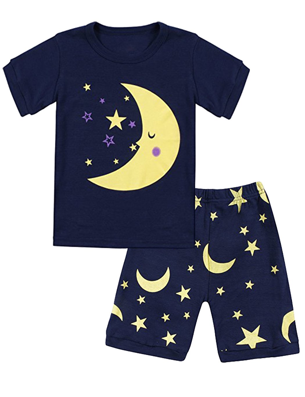 Dhasiue Cartoon Girls Pajamas Cotton Short Pajama Set Little Kids Sleepwear Clothes Size 1-7 Years