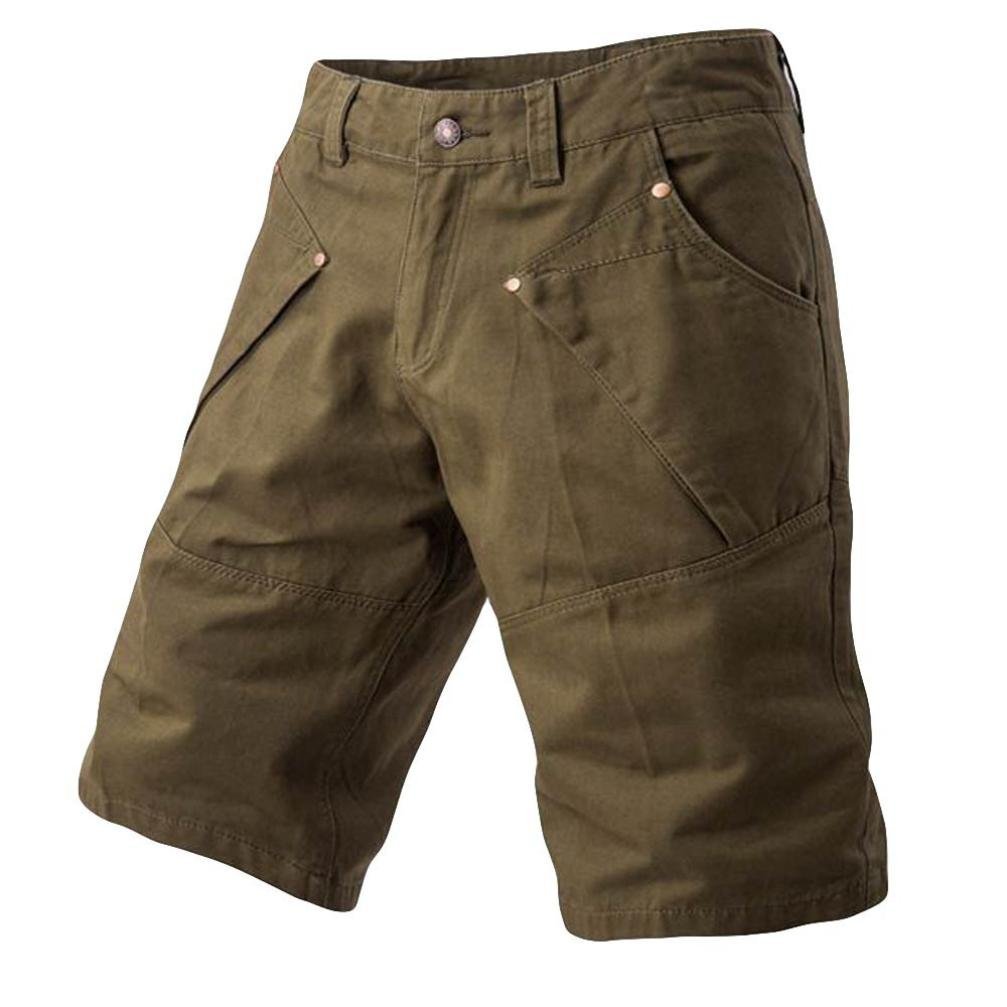 PASATO 2018 New Hot! Fashion Mens Casual Pocket Beach Work Casual Short Trouser, Classic Shorts Pants(Army Green, 38)
