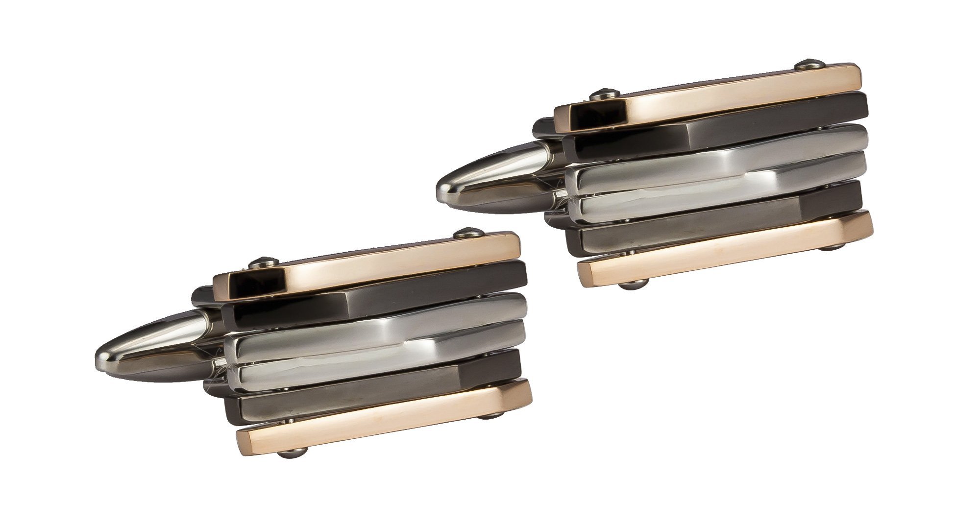 KNIGHTHOOD Men's Metalic Layered Cufflinks Multi-Colour