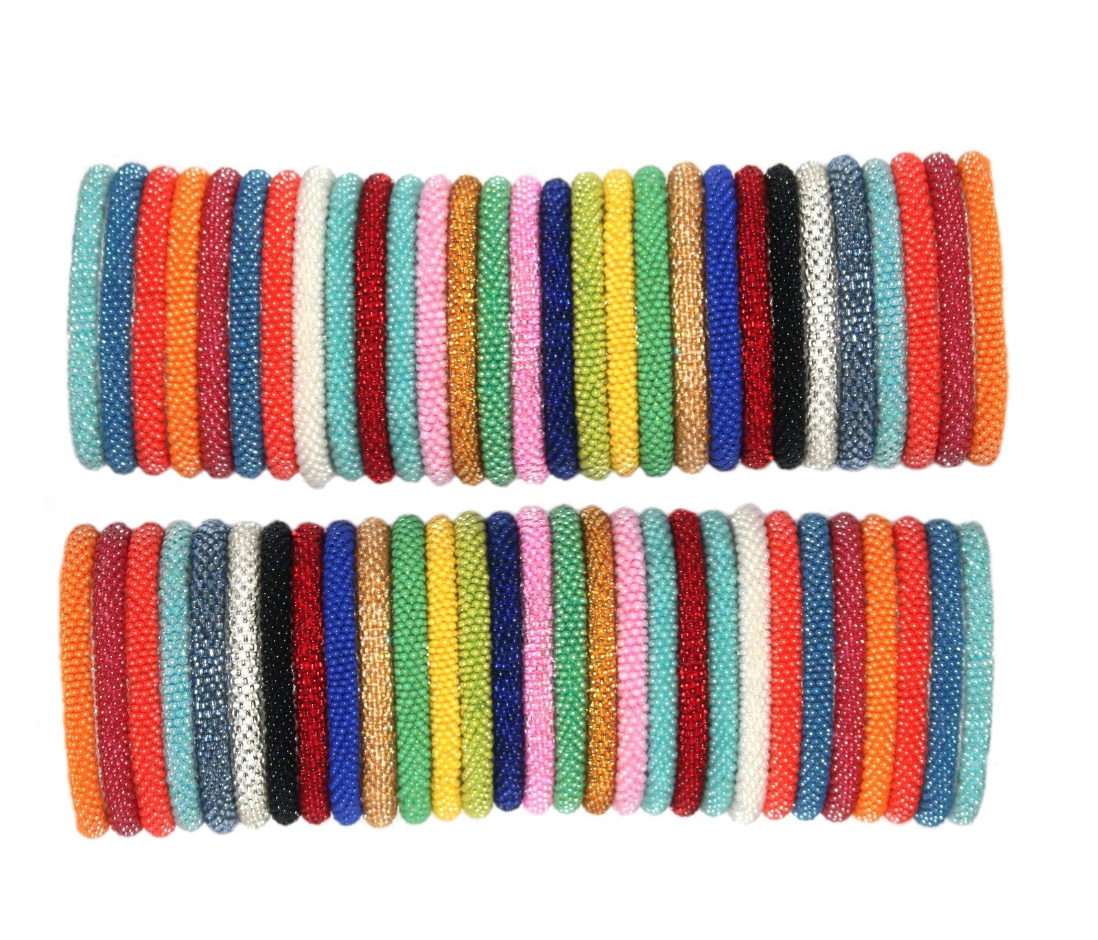 goldenlines Random mix of 12 Solid colors Nepal bracelets Roll On Bracelet (SET OF 12)