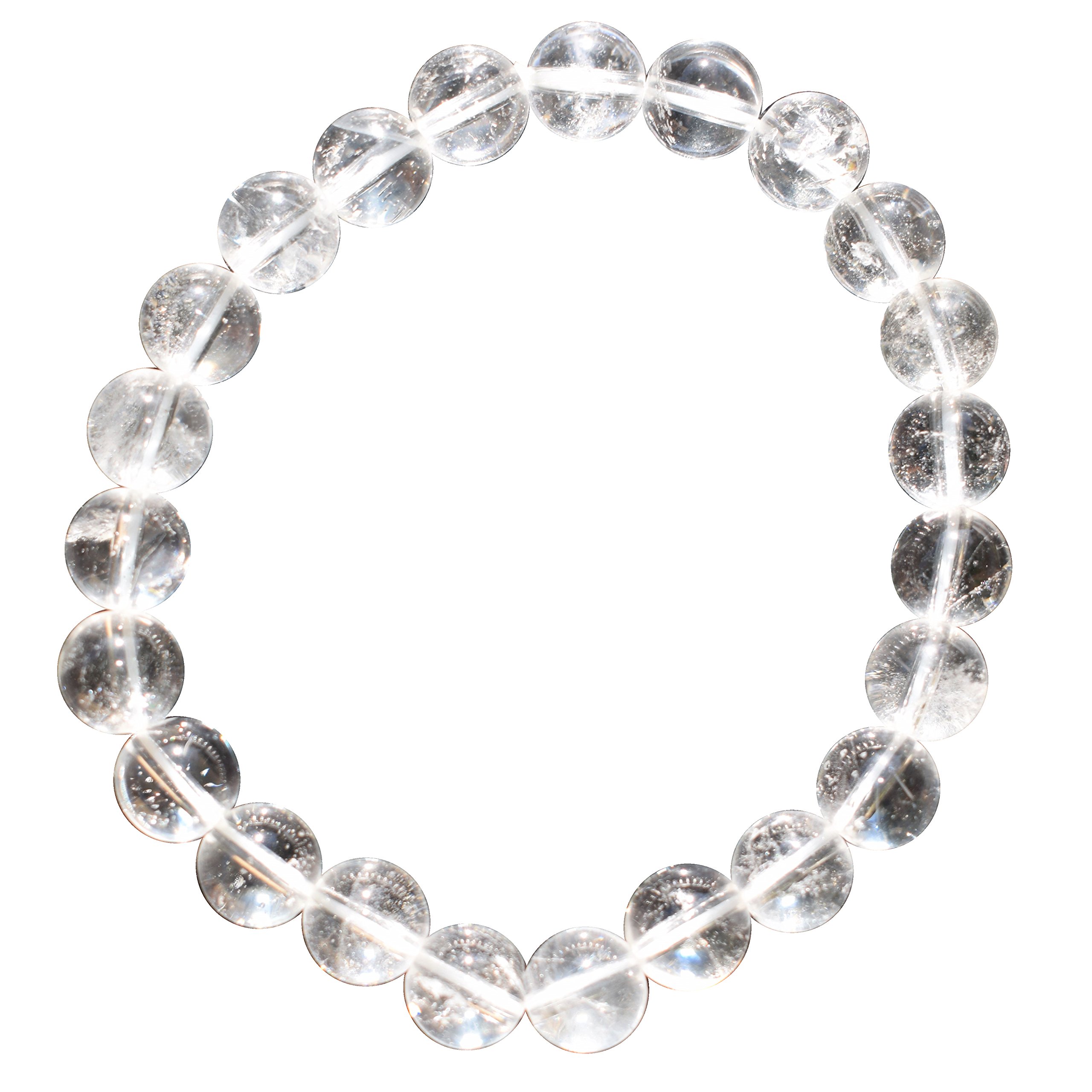 ZENERGY GEMS CHARGED Premium 7'' Amplifier Clear Quartz Crystal 8mm Bead Bracelet [REIKI] by