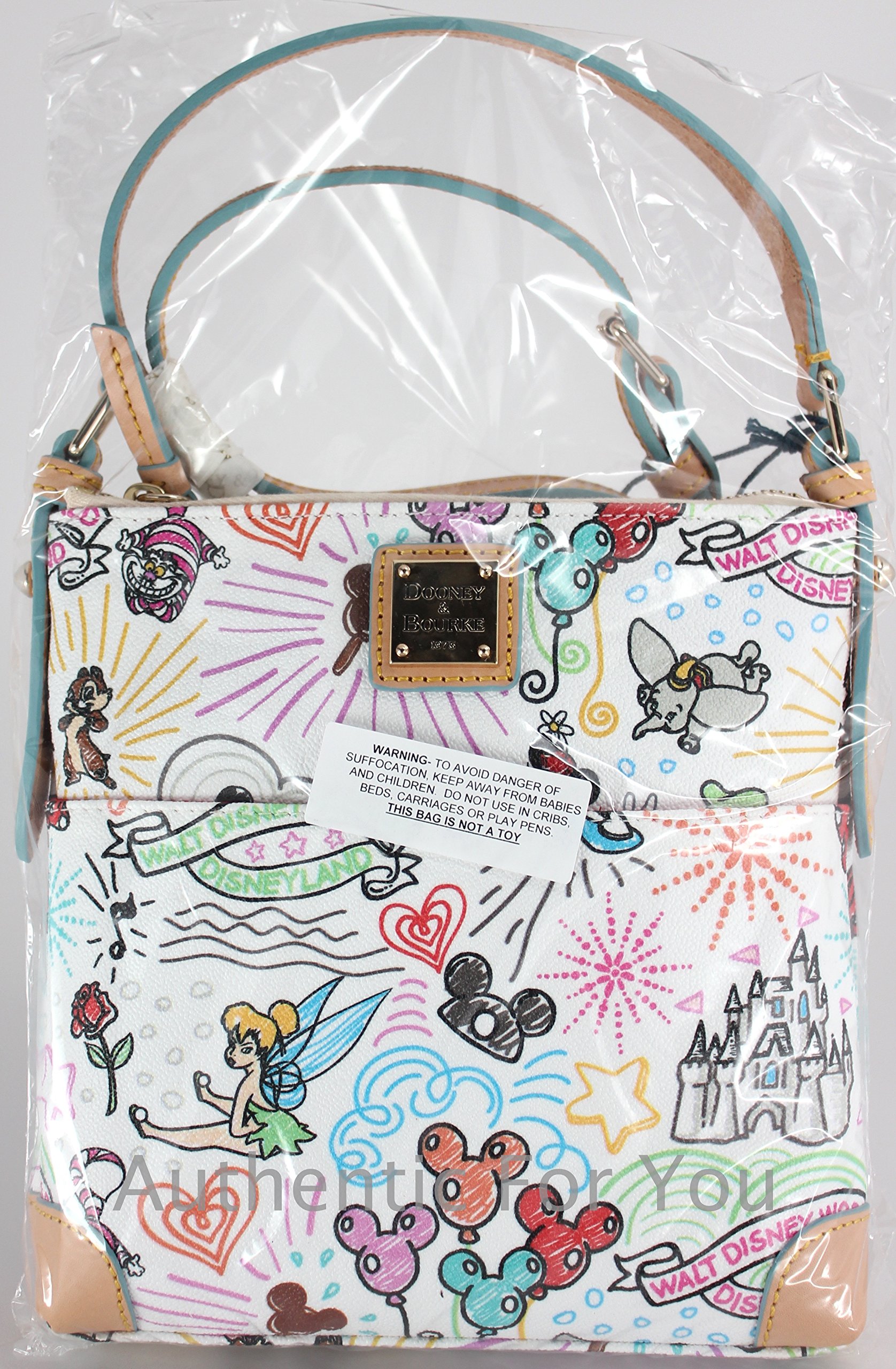 Disney Dooney & Bourke White Sketch Crossbody Letter Carrier Purse