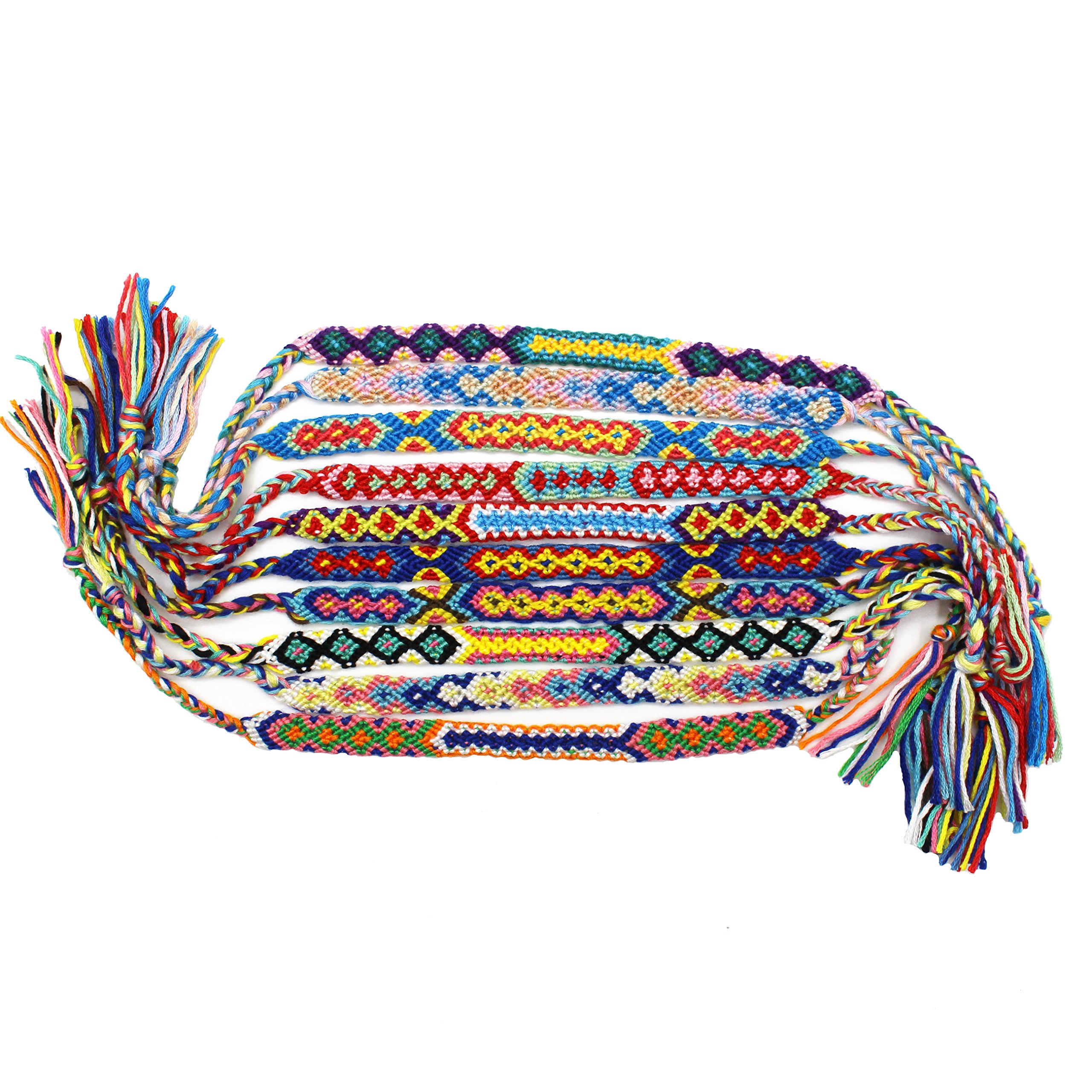 SYGZQ Woven Friendship Bracelet Gifts Thread for Hair Ponytail-10 pack