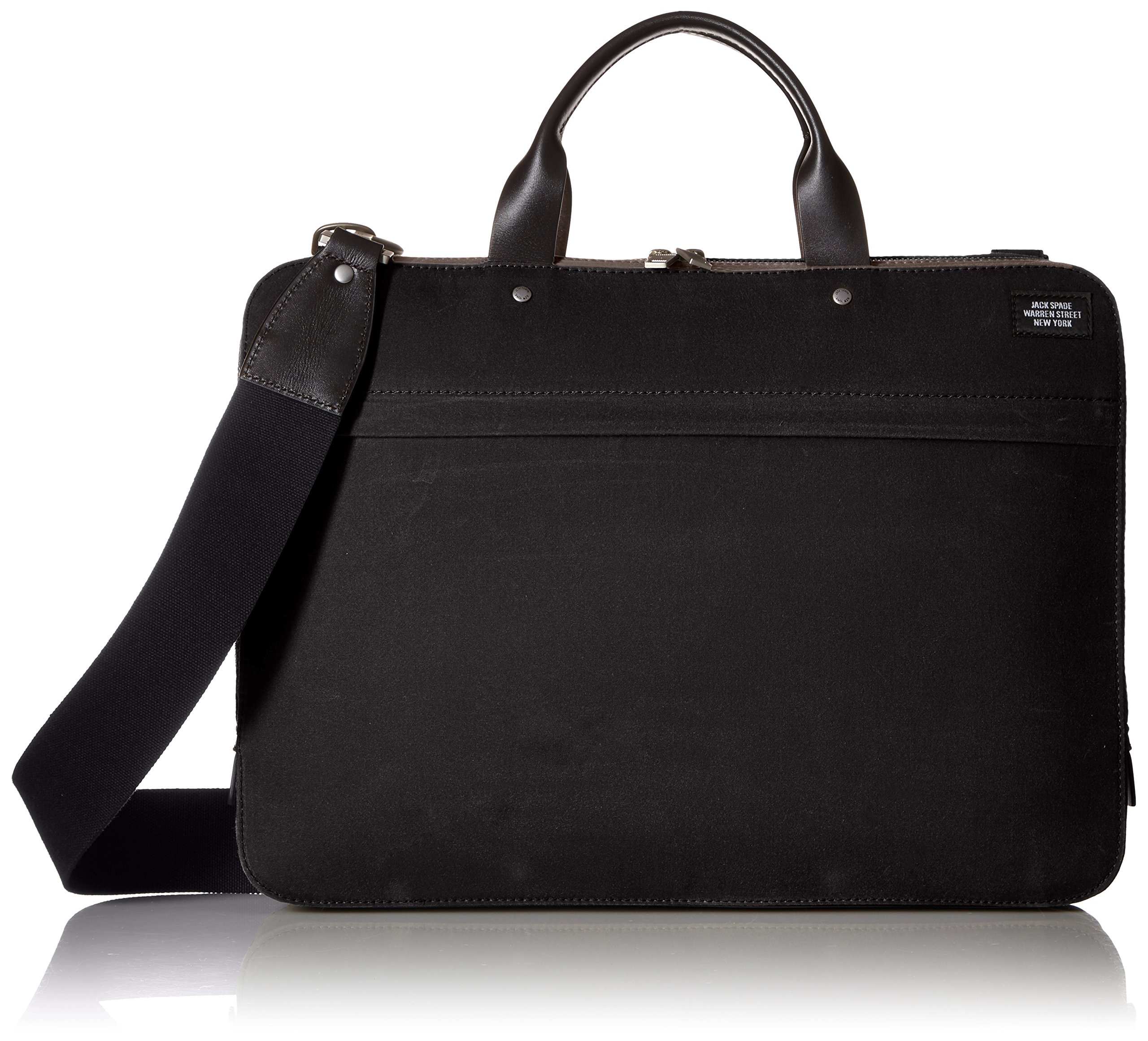 Jack Spade Waxwear Slim Briefcase,Chocolate,One Size